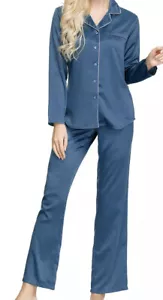 Ink+Ivy Blue Shirt Top and Pant Pajama Set Women's Size Medium - Picture 1 of 5