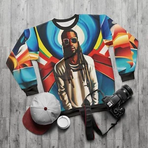"Custom All-Over Print Sweatshirt - Bold U God, 100% Polyester,  - Picture 1 of 31