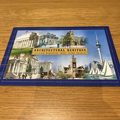 New Zealand Architectural Heritage miniature sheet stamp booklet, complete - Image 1 of 4