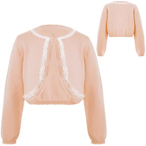 Kids Girls Outerwear Thermal Sweaters Party Cardigan Knitted Warm Tops Wedding - Picture 1 of 54