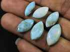 16-12MM Natural Blue Larimar Marquise Cabochon Loose Gemstone 6Pcs Lot 41Cts
