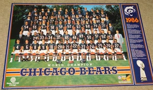 Vintage 1986 Chicago Bears World Champion Poster, Mike Ditka, Walter Payton - Picture 1 of 1