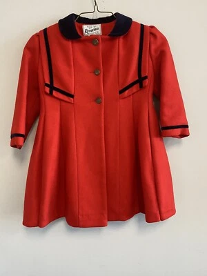 Abrigo vintage de terciopelo de lana rojo/azul marino Rothschild - talla 5 Foto 1 de 4