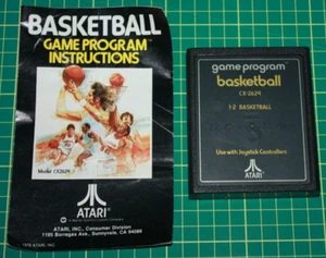 Atari 2600 Game Cart and Manual: Basketball - Picture 1 of 3
