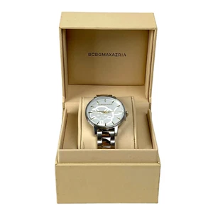 BCBGMaxazria Women's Analog Two-Tone Stainless Steel Floral Bracelet Watch - Picture 1 of 2