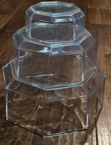 3 Piece Arcoroc Octagon Geometric Different Size Bowls or Plant Terrariums - Picture 1 of 8