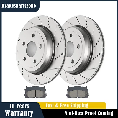 Kit de pastillas de rotores de freno traseros aptos para frenos ranurados perforados Jeep Grand Cherokee Foto 1 de 4