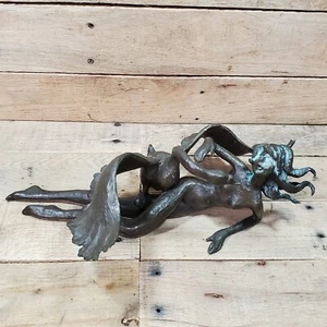Leda & The Swan Bronze Statue Naked Lady Greek Mythology Sculpture - Picture 1 of 9