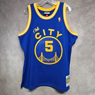 Camiseta masculina GG nova com etiquetas Mitchell & Ness Golden State Warriors Baron Davis 5 The City - Imagem 1 de 4