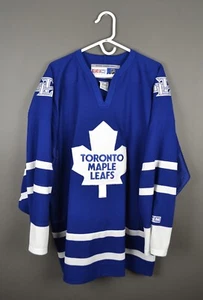 Camiseta deportiva Toronto Maple Leafs CCM Vintage Maska XL cosida en blanco - Imagen 1 de 8