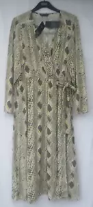 LADIES MARKS AND SPENCER NATURAL MIX LONG SLEEVE WRAPOVER STYLE DRESS SIZE 18 - Picture 1 of 6