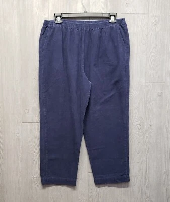 Vintage Blair Pants Womens XL Petite Corduroy Straight Elastic Waist 34x26 Blue - Image 1 of 4