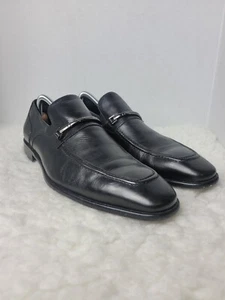 Hugo Boss Men's Hulof Venetian Loafer Size 9 Bit Strap Black Slip On Dress Shoe - Picture 1 of 10