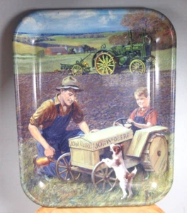 2001 John Deere Big Wheel Little Wheels metal tray model D tractor father & son - Picture 1 of 10