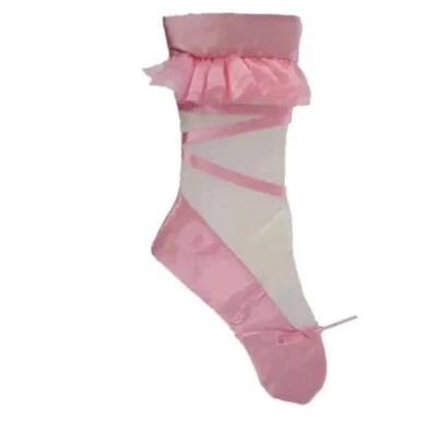 Medias de Navidad Bailarina Ballet 19", Zapatilla Zapato de Baile Barbie Rosa/Blanco Foto 1 de 4