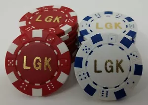 1000 maßgeschneiderte monogrammierte Pokerchips - beidseitig bedruckt - Bild 1 von 8
