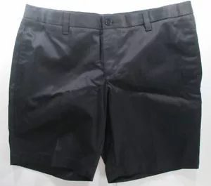 LANDS END Black School Uniform Plain Front Chino Shorts Girls 16+ Plus NEW - Picture 1 of 7