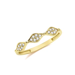 Fancy 14 Stone Ring 9ct Yellow Gold Hallmarked Sizes J - T British Made - Picture 1 of 3