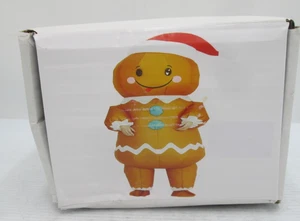 Aufblasbares Weihnachts Lebkuchenmann Kostüm Weihnachten Party Blow Up Kostüm - Bild 1 von 3