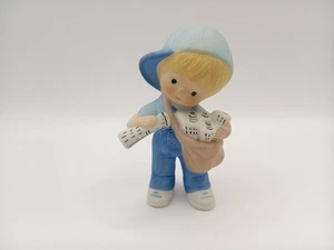 1983 Enesco Country Cousins Scooter Paper Boy Delivering Newspaper No Box - Picture 1 of 5