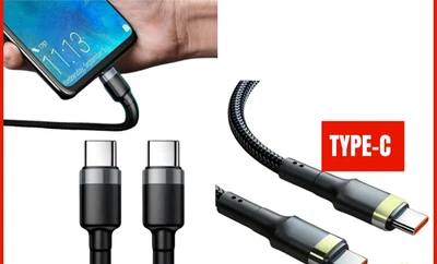 Heavy Duty USB Type C Charging Cable Braided Fast Phone Charger Long Lead 1m 2m - Image 1 of 4