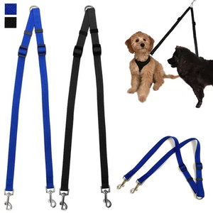2 Pack Dog Pet Coupler Leash Double Dual Nylon Walking Dogs Leash No Tangle Lead - Picture 1 of 1