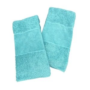 Abyss & Habidecor Blue Cotton Super Pile Hand Towels Set Of 2 Soft & Absorbent - Picture 1 of 6