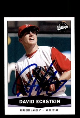 Signed Baseball Card Auto David Eckstein 2004 Upper Deck Vintage #276 Angels - Image 1 of 2