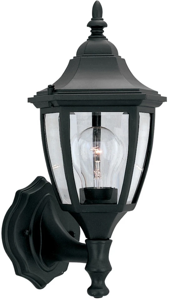 Designers Fountain 2462-BK Black 1-Light 7" Cast Aluminum Wall Lantern - Image 1 of 4