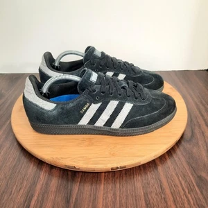 Adidas Samba ADV Mens/Youth 5.5 Shoes Core Black Gray Gold Suede Skate Sneakers - Picture 1 of 10