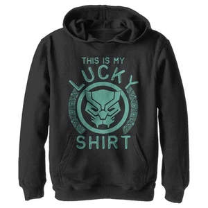 Boy's Marvel St. Patrick's Day Black Panther Lucky Shirt Pull Over Hoodie - Picture 1 of 6