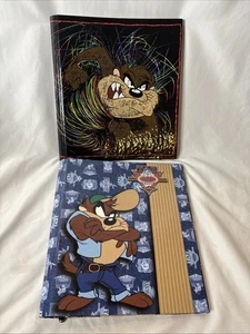 (2) Vintage Looney Tunes TAZ Tasmanian Devil 3-Ring Ordner Ordner 1990er - Bild 1 von 19