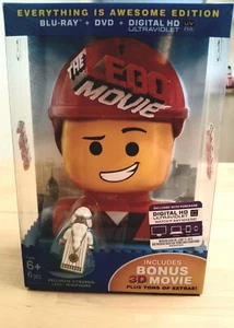 The Lego Movie Blu-ray DVD Bonus 3D With Vitruvious Lego Mini Figure New - Picture 1 of 2