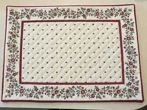 Tissus Toselli Quilted Placemats Quilted Cotton Made in France Rose New Set 2 - Picture 1 of 5