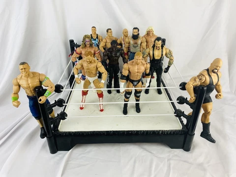 Lot Of 12 WWE WWF Mattel Ultimate Warrior Figures 2011 & 2012 W/ Wrestling Ring Cover