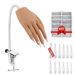 Practice Hand for Acrylic Nails Silicone Nail Hand Practice Flexible Fingers ... - Picture 1 of 7