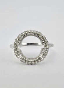 10k White Gold Semi-Mount Holds 2.50ct Diamond Engagement Halo Ring Mounting - Picture 1 of 8