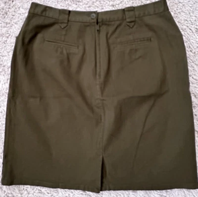 Minifalda recta verde oliva talla 12 THE TERRITORY ADVANCE, mezcla de algodón Foto 1 de 4