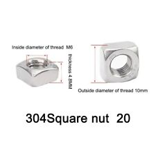 Professional grade A2 Stainless Steel Square Nut Assortment Pack of 20