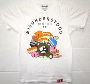 Entree Misunderstood Zipper Bear Shoe Boxes  T Shirt Small White - Picture 1 of 10