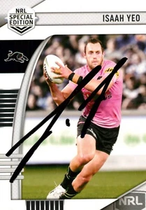 Signed 2022 PENRITH PANTHERS NRL Premiers Card ISAAH YEO Special Edition - Picture 1 of 3