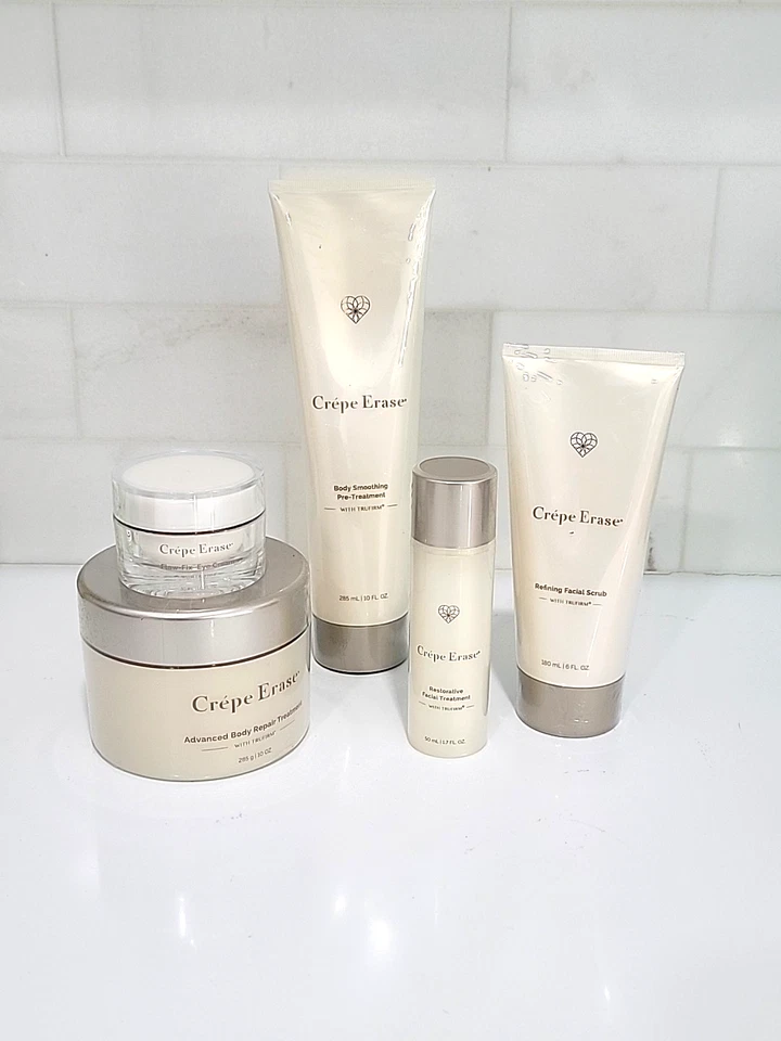 Loción de tratamiento suavizante de piel facial y corporal Crepe Erase 5 piezas nueva/sellada Foto 1 de 4