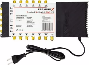 PremiumX PXMS Multiswitch 5/12 Distributeur de signaux satellitaires HDTV FullHD - Imagen 1 de 6