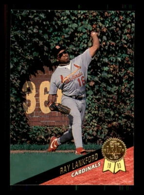 1993 BASEBALL 1993 Leaf Ray Lankford St. Louis Cardinals #297 1 - Image 1 of 2
