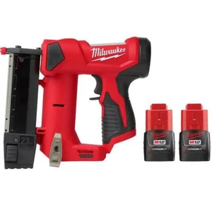 M12 12-Volt 23-Gauge Lithium-Ion Cordless Pin Nailer with Two M12 12-Volt 1.5 - Picture 1 of 12