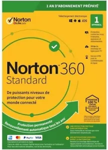 Software Antivirus Norton 360 Standard 10GB Fr - Version IN Box Physics - Picture 1 of 3