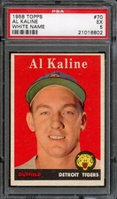 BB - 1958 Topps - #70 - Al Kaline White Name - PSA 5 - EX