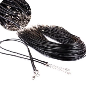 Cadena de cuero PU negro de 10/50 piezas con cordón para hacer joyas hágalo usted mismo - Imagen 1 de 7