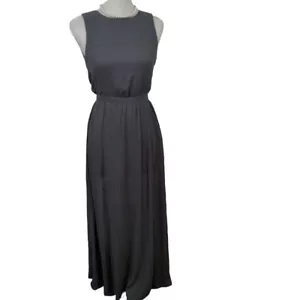 Maxi Vestido TOBI Para Mujer XS Gris Aberturas Sin Mangas Parcialmente Forrado Simi Transparente - Imagen 1 de 10