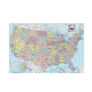 36x24" Map of America US Map Poster Prints Chinese Language Art Home Room Decor - Picture 1 of 1